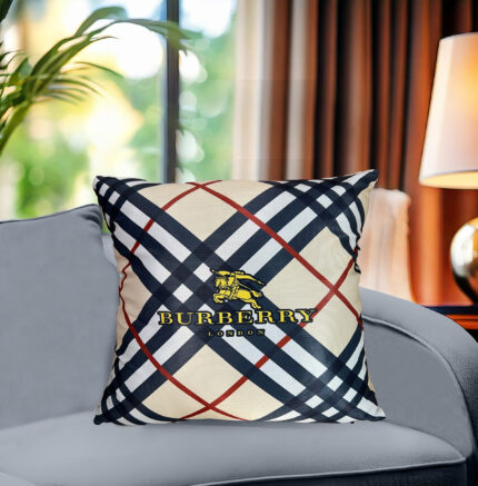 check Cushion cover with Burberry Logo print brand