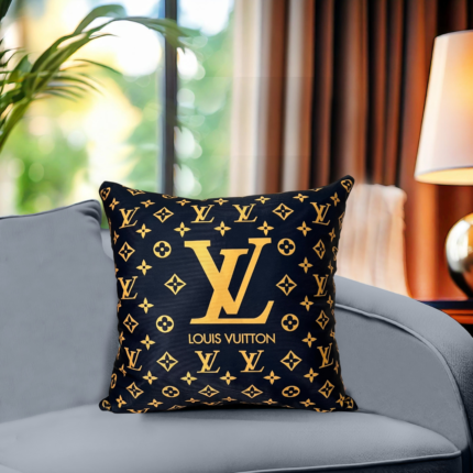 Gold & Black Louise Vuitton cushion cover brand