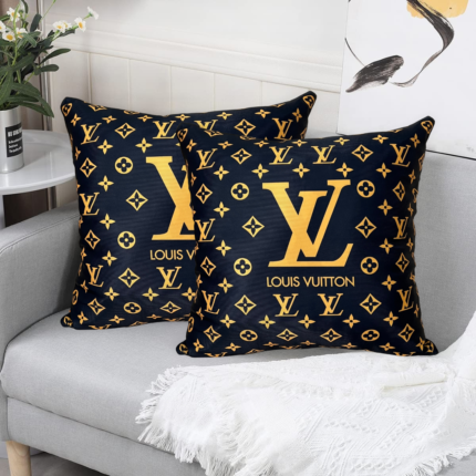 Gold & Black Louise Vuitton cushion cover brand