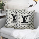 Whit color Louis Vuitton cushion cover brand