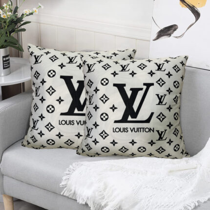 Whit color Louis Vuitton cushion cover brand